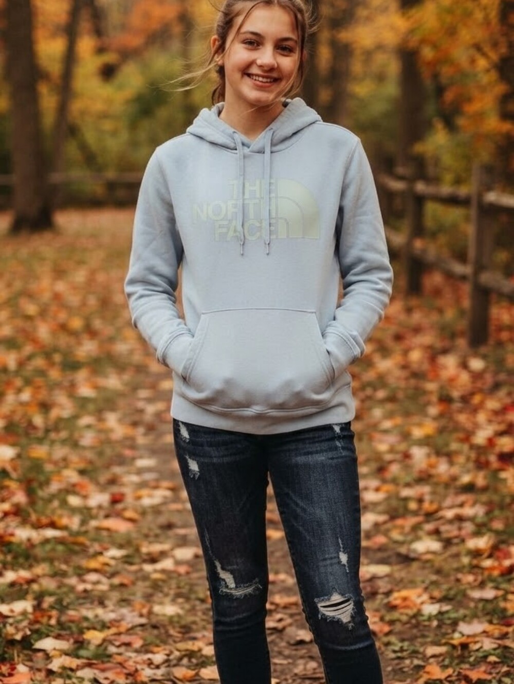 The North Face Pullover Hoodie in Blue Size Medium
